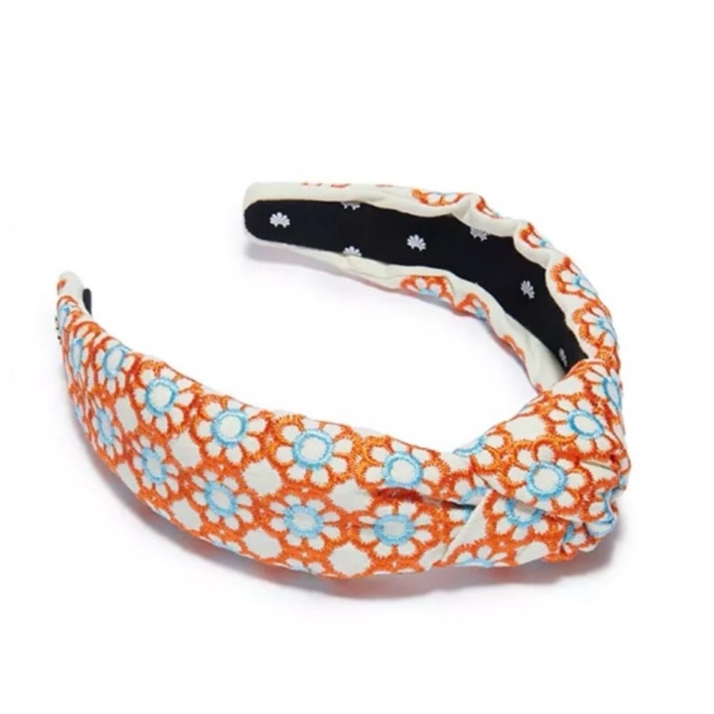 Lele Sadoughi Marigold Embroidered Knotted Headband NWT